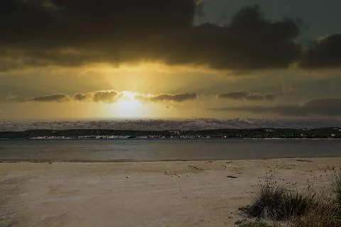An empty beach in coatia at Stock Photos