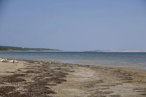 An empty beach in coatia at summer Stock Photos