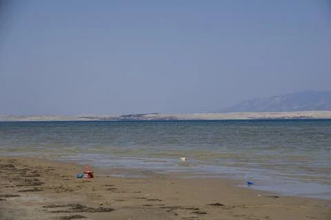 An empty beach in coatia at summer Stock Photos