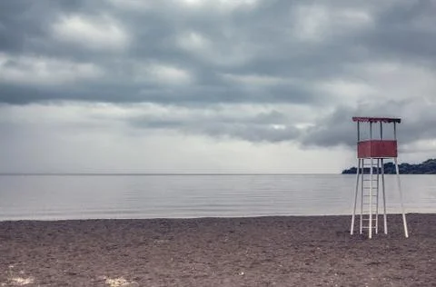 Empty beach in dim colors Foto stock
