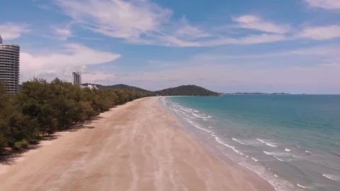 Empty Beach / Drone shot Stockbeeldmateriaal 110828443