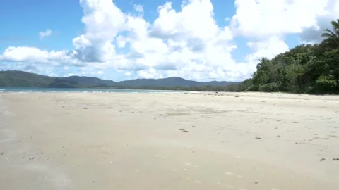 Empty beach due to coronavirus lockdown, no people covid-19 beach beautiful day 스톡 동영상 132173393