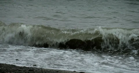 Empty beach during winter Stock Footage 62466849