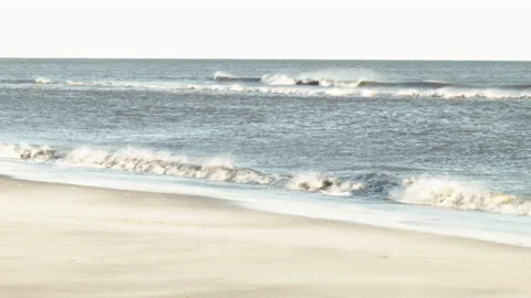 Empty Beach at Early Sunset, no people Stock Footage 185096431