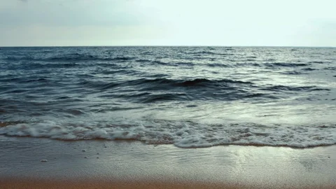 Empty beach facing the sea. Stock Footage 124844489