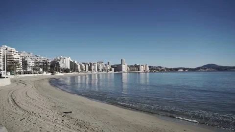 Empty beach Stock Footage 89684167