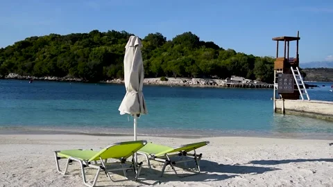 Empty beach Stock Footage 168989421