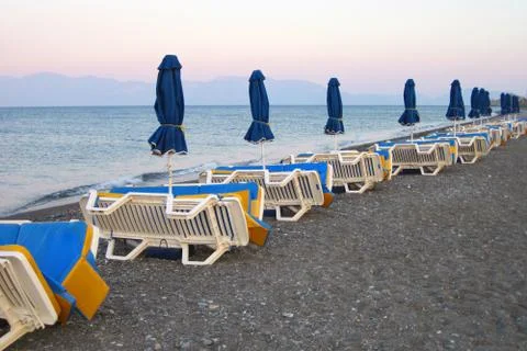 Empty beach in Greece Stock Photos