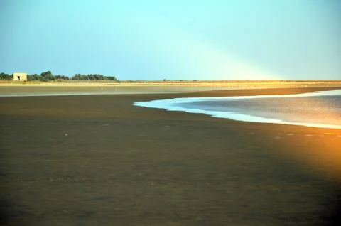 Empty beach Greece Stock Photos