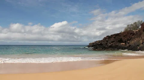Empty Beach In Hawaii Stock Footage