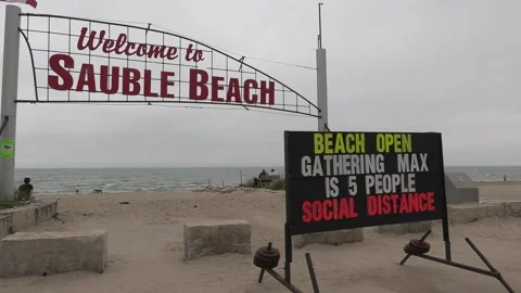 Empty beach on holiday weeknd during COVID 19 pandemic Video stock 154548157
