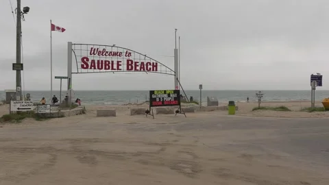 Empty beach on holiday weeknd during COVID 19 pandemic Stock-Footage 154548898