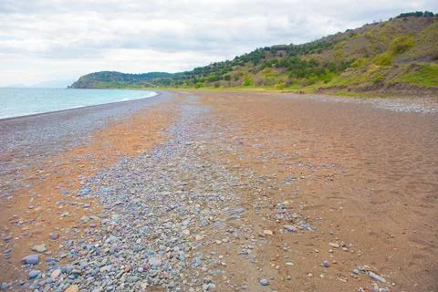 Empty beach landscape in spring Stock Photos