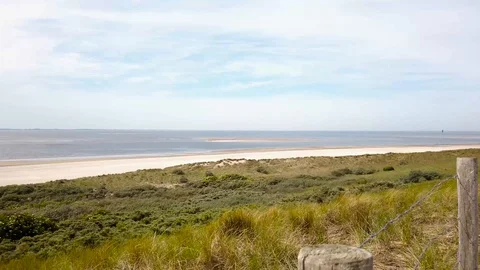 Empty beach at Maasvlakte 2 in Rotterdam Stock Footage 110761918