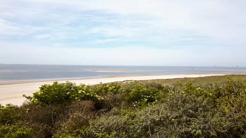 Empty beach at Maasvlakte 2 in Rotterdam Stock Footage 110761922