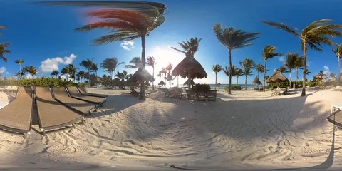 Empty Beach in Mexico 360 Footage Stock-Footage 129926298