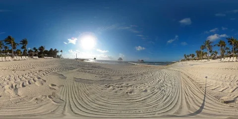 Empty Beach in Mexico 360 Footage Stock-Footage 129926301