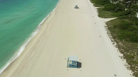 Empty Beach Miami Covid19 Lockdown Stock Footage 130741488