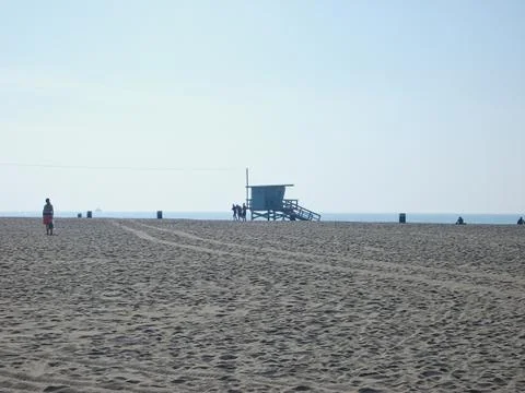 An empty beach in miami Stock Photos