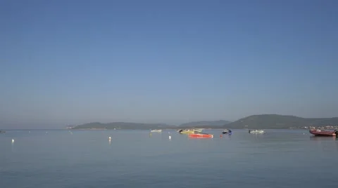 Empty beach at the morning, Alghero Sardinia.  Stock Footage 67576867