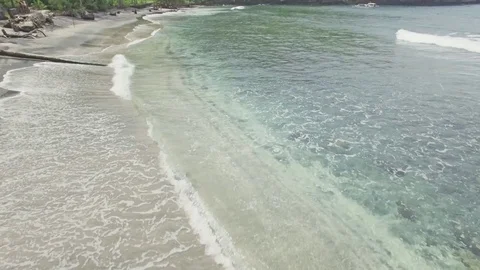 Empty Beach Nusa Penida Reef Aerial 4k Stock Footage 70822466