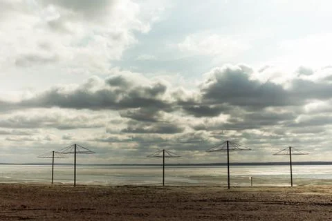 Empty beach outdoor Stock Photos