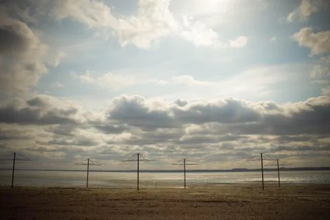 Empty beach outdoor Stock Photos