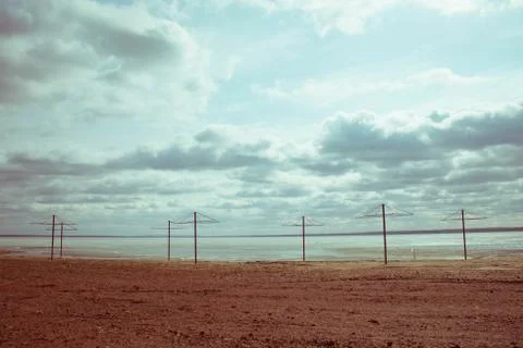 Empty beach outdoor Stock Photos