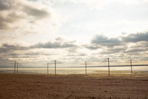 Empty beach outdoor Stock Photos