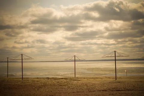 Empty beach outdoor Stock Photos