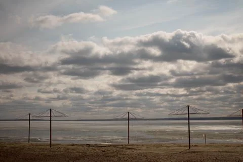 Empty beach outdoor Stock Photos