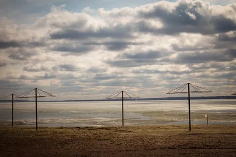 Empty beach outdoor Stock Photos