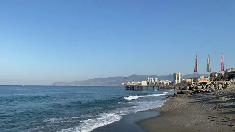 An empty beach on the sea in Turkey. Stock Footage 168152720