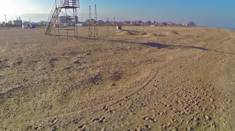 Empty beach slide panorama. Stock Footage 50890521
