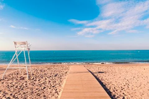 Empty beach in Spain Stock Photos