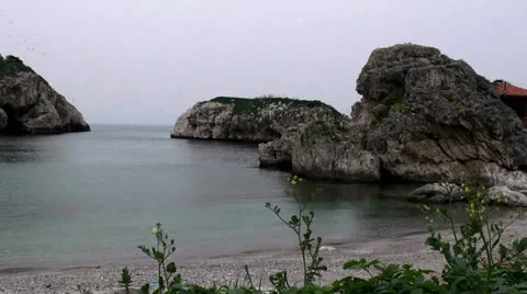 Empty beach, spring Video stock 22541382