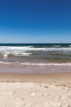 Empty beach in summer 库存照片