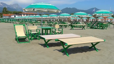 Empty beach in the summer time Stock Footage 110915114