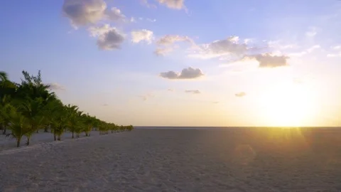 Empty Beach Sunrise Stock Footage 71552529