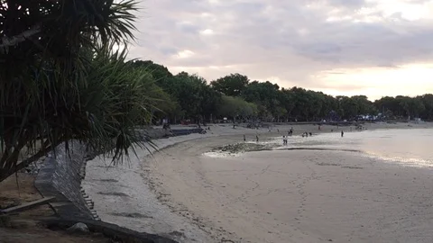 Empty Beach at sunset in Bali Stock Footage 83098129
