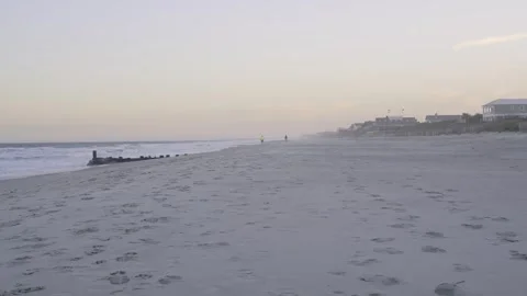 Empty Beach At Sunset Stock Footage 274905601