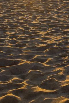 Empty beach at sunset in Lazy in West Pomeranian Voivodeship in Poland. Stock Photos