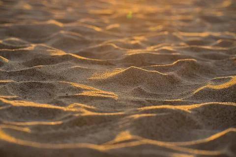Empty beach at sunset in Lazy in West Pomeranian Voivodeship in Poland. Stock Photos