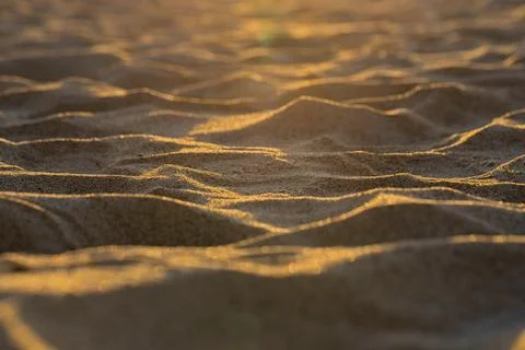 Empty beach at sunset in Lazy in West Pomeranian Voivodeship in Poland. Stock Photos
