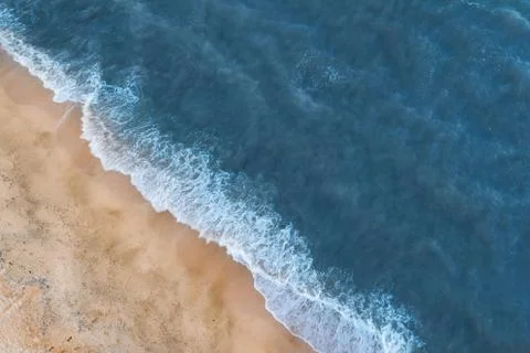 Empty beach top view. The concept of a bad tourist season. Stock Photos