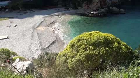 Empty beach top view Stock Footage 22308821