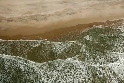 Empty beach view with no people ocean and sea Stock Photos