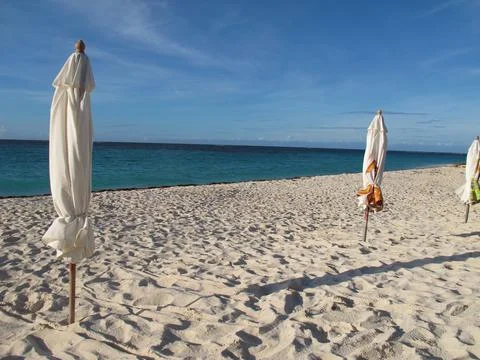 Empty beach view with no people ocean and sea -- foot print, footprint, feet Stock Photos