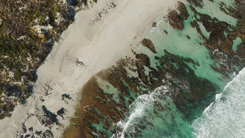 Empty beach with waves in Australia Stock Footage 242012569