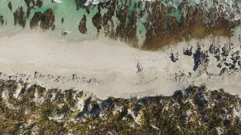Empty beach with waves in Australia Stock Footage 242107001